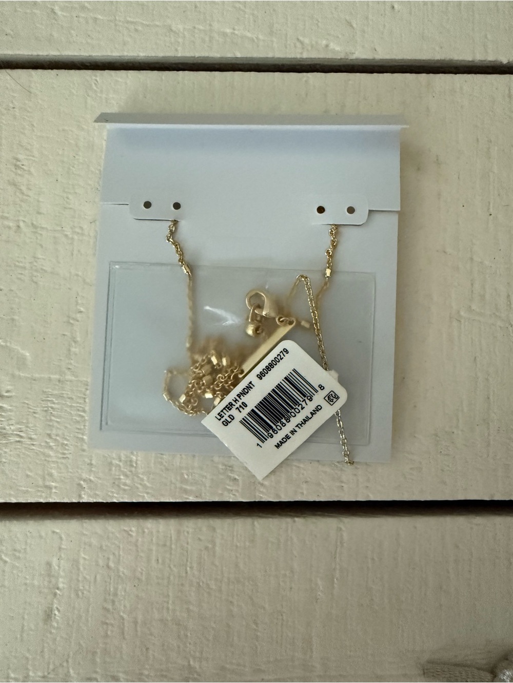 Brand New with Tags! Women’s Kendra Scott Gold H Pendant Necklace - Picture 3 of 4